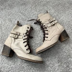 Anthropologie’s Holding Horses Lace up double buckle boots